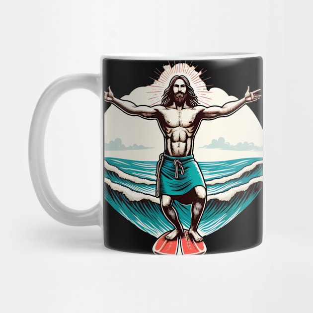 Funny Jesus Christ Surfing by TomFrontierArt